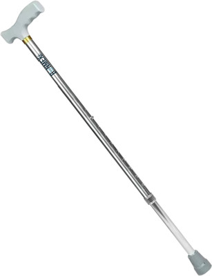 RUNMEX Anti-Slip Simple Grey Walking Stick LightWeight & Adjustable for Comfort - Walking Stick