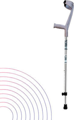 RUNMEX Grey Elbow Crutch – Height Adjustable Single Leg Walking Support Stick Walking Stick