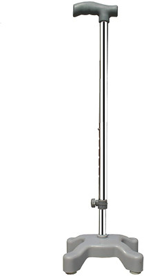 KDS SURGICAL 4 Leg Quadripod Chrome Grey Height Adjustable Walking Stick