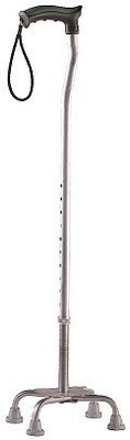 EXCLIQ Walking Stick Quadripod, Silver, Universal Size, 2 Unit Walking Stick