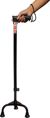 KBG 3 Leg Black Dori Height Adjustable Old Age Patient Walking Stick