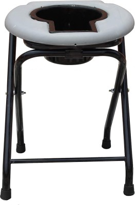 H.K.INTERNATIONAL Toilet Seat Comfortable Safe Toilet Stool Commode Shower Chair (Black Grey) Commode Shower Chair(Black, Grey)