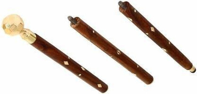 Nagina Wood Creation Wooden Folding Walking Stick With Brass Handle -36 inches Stick Walking Stick