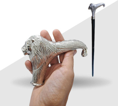 Global Antique Vintage Walking Stick Cane Silver Designer Lion Head Handle Handmade Shaft Walking Stick