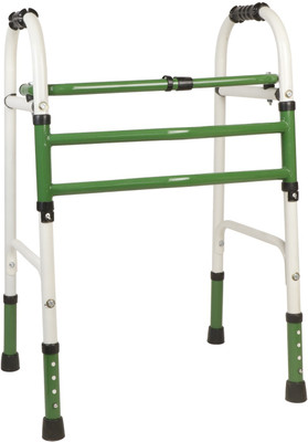 CLASORA FULL GREEN WALKER Portable Light Weight Height Adjustable Foldable Walking Stick