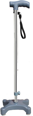 Cloudtail 4 Leg Quadripod Crome Hand Dori Height Adjustable Men Walking Stick Walking Stick