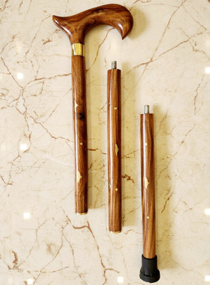 Elit Mart Premium QUALITY Pakka Sheesham Wooden Walking Stick 3 fold Pack of 1 Walking Stick
