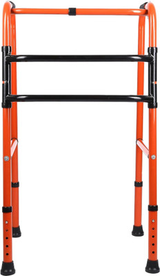 IWALK Height Adj. & Foldable Double Bar | Heavy Duty | Injured & Aged People | Red Walking Stick