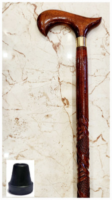 Sanvi Creation Mart Pure sheesem handicraft walking stick with base rubber in 36 inches Walking Stick
