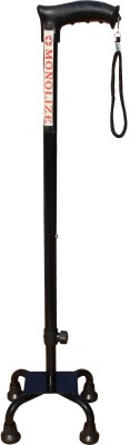 MONOLIZE 4 Leg Black Dori Height Adjustable Patient Walking Stick