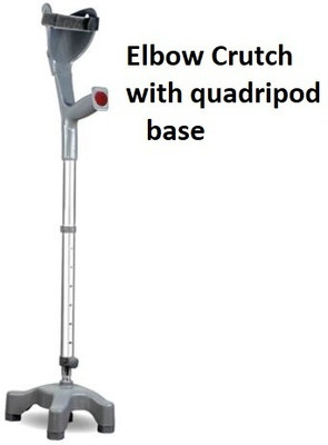 EXCLIQ Astra Max Elbow Crutch Quadripod Base With Height Adjustable & Movable Walking Stick