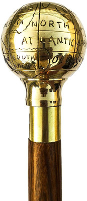 iconartsy Wooden Walking Stick inches with Brass Handle Walking Stick