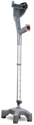 EXCLIQ Elbow Crutch Quadripod Base With Height Adjustable Walking Stick
