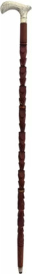 Hithika creation Wooden walking stick in 3fold flower cut antique handle Walking Stick