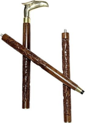 RanaCreation Wooden walking stick in 3fold carving eagle handle Walking Stick