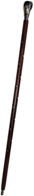 LAKDI-BAAZ Handcrafted Wooden Walking Stick with Round Silver Handle Walking Stick