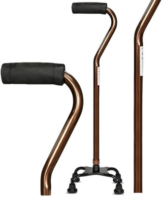 kgn surgical Alumunium Premium height adjustable 4 leg Walking Stick for old age peoplews 76 Walking Stick