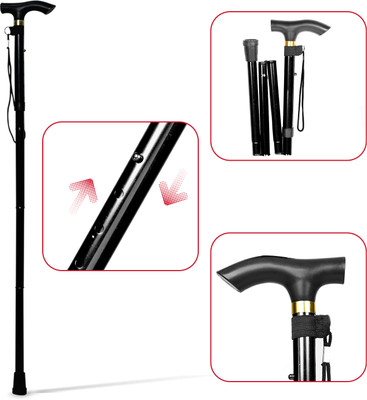 AGEasy Foldable Walking Stick-Adjustable, Anti-Slip, Enhanced Stability, Ergonomic Grip Walking Stick