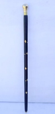 Nagina Wood Creation Handcrafted Beautiful Captions Hand Stick with Brass Handle Walking Stick