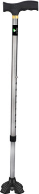 DR DOC Premium Silver Rubber base I Walking Stick with Adjustable Height Walking Stick