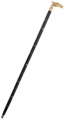 WEBELKART Antique Handcrafted Wooden & Brass Walking Stick for Men/Women/Old People Walking Stick
