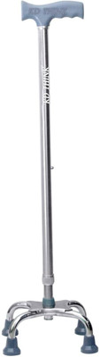 KD THINK 4 Leg Quadripod Walking Cane| Portable, Adjustable Height| For Men & Women Walking Stick