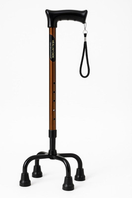 Able 4-Leg Strong Walking Stick for Old People Adjustable Height,Heavy Duty (Copper) Walking Stick