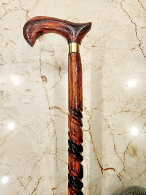 Sanvi Creation Mart Wooden walking Authentic design for men and women and oldage person Walking Stick
