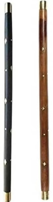 Hithika creation wooden walking brown and black combo rull for men and women Walking Stick