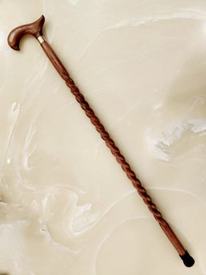 Sanvi Creation Mart Wooden walking stick full rope design fancy look 36 inches Walking Stick