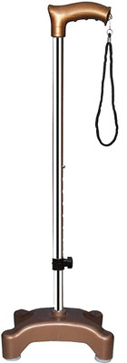 KDS SURGICAL 4 Leg Quadripod Chrome Copper Height Adjustable With Support Walking Stick