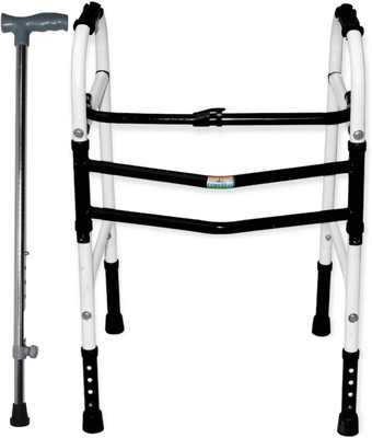 coredeal ADULT WALKER (WHITE BLACK & WALKING STICK) Walking Stick