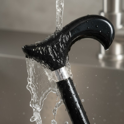 woodane Black Wooden Walking Cane for Women/Men,/Old People, Water Proof, Foldable, Walking Stick