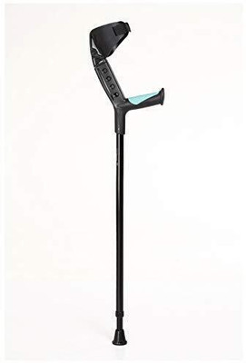 EXCLIQ Elbow Crutch Adjustable, Black, Universal Size, 2 Unit Walking Stick