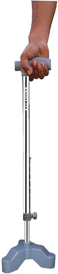 KD THINK Surgical 3 Leg Chrome Walking Cane| Adjustable Height| For Men & Women Walking Stick