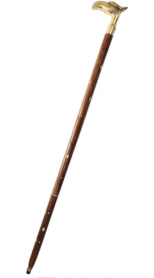 RanaCreation Wooden 3fold brown walking stick in eagle handle. Walking Stick