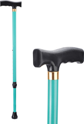IWALK Walking Stick for Old People, Adult Men & Women with Adjustable Height (Green)) Walking Stick