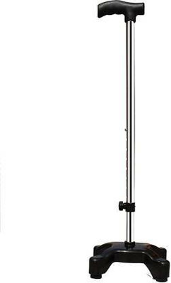 roston Surgical 4 Leg Quadripod Chrome Black Stick Height Adjustable (Heavy) Walking Stick