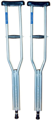 MAHIKA Healthcare Stainless Steel Light Weight Underarm Auxiliary Crutches 2 Unit Walking Stick