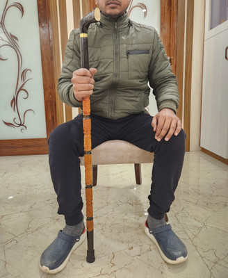 Sanvi Creation Mart Wooden walking stick tabli design fancy Look 36 inches Walking Stick