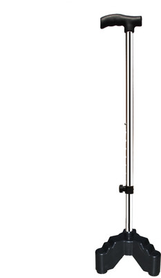 KBG 3 Leg Chrome PVC Black Height Adjustable Men/Women/Old People Walking Stick