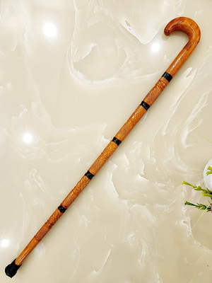 RanaCreation Round Fancy Wooden Walking stick with base rubber Walking Stick
