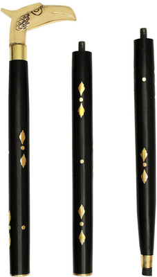 iconartsy Wooden Folding Walking Handcrafted Walking Cane with Brass Handle Walking Stick