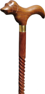 RanaCreation Wooden walking stick in 3 fold rassa dog handle Walking Stick