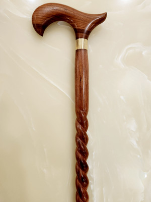 Sanvi Creation Mart Full Rope Royal Design Pakka sheesham Walking Stick Size 36 Inches Pack Of 1 Walking Stick