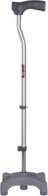 EXCLIQ Avanti L Shape Quadripod Stick,Light Weight, 4 Legged Base (Grey) Walking Stick