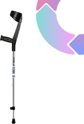 RUNMEX Adjustable Black Elbow Crutch – Lightweight Single Leg Walking Aid Walking Stick