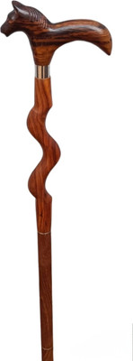 RanaCreation Wooden walking stick in 3fold horse handle Walking Stick