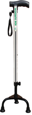 KDS SURGICAL 3 Leg Black Steel Hand Dori Height Adjustable Men/Women/Old People Patient Walking Stick