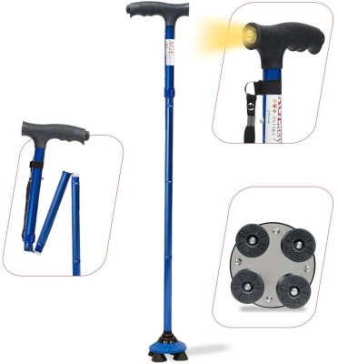 AGEasy Pivot Walking Stick with Built-In Torch Adjustable Height for Men & Women Walking Stick